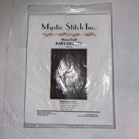 Mystic Stitch Inc Maxine Fads Baby Ghost Cross Stitch Pattern Chart - Picture 1 of 3